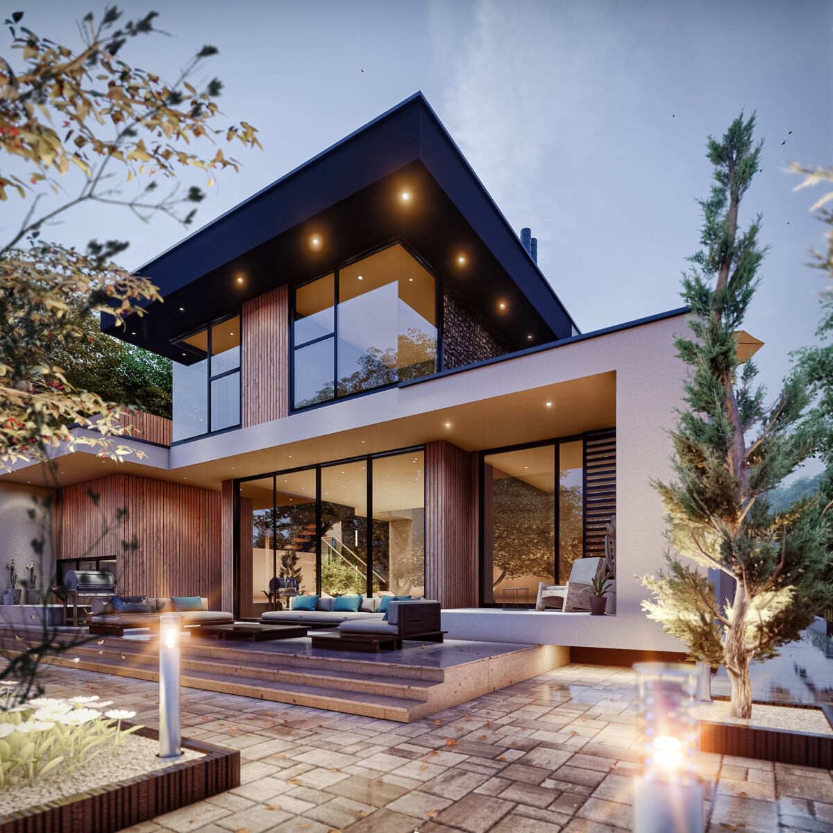 طراحی ویلای دوبلکس مدرن در شهریار (5)