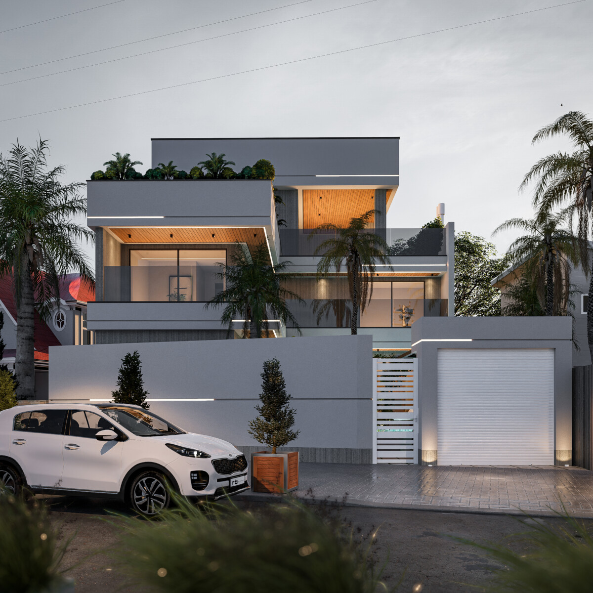 طراحی ویلای لوکس مدرن تریپلکس در رویان مازندران (1)